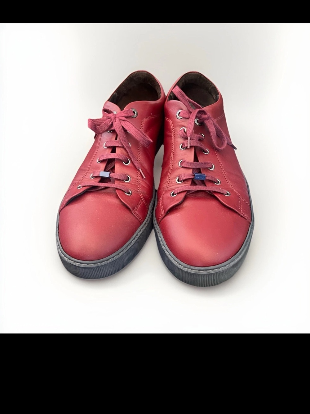 Lanvin Men's Casual Red Leather Sneakers